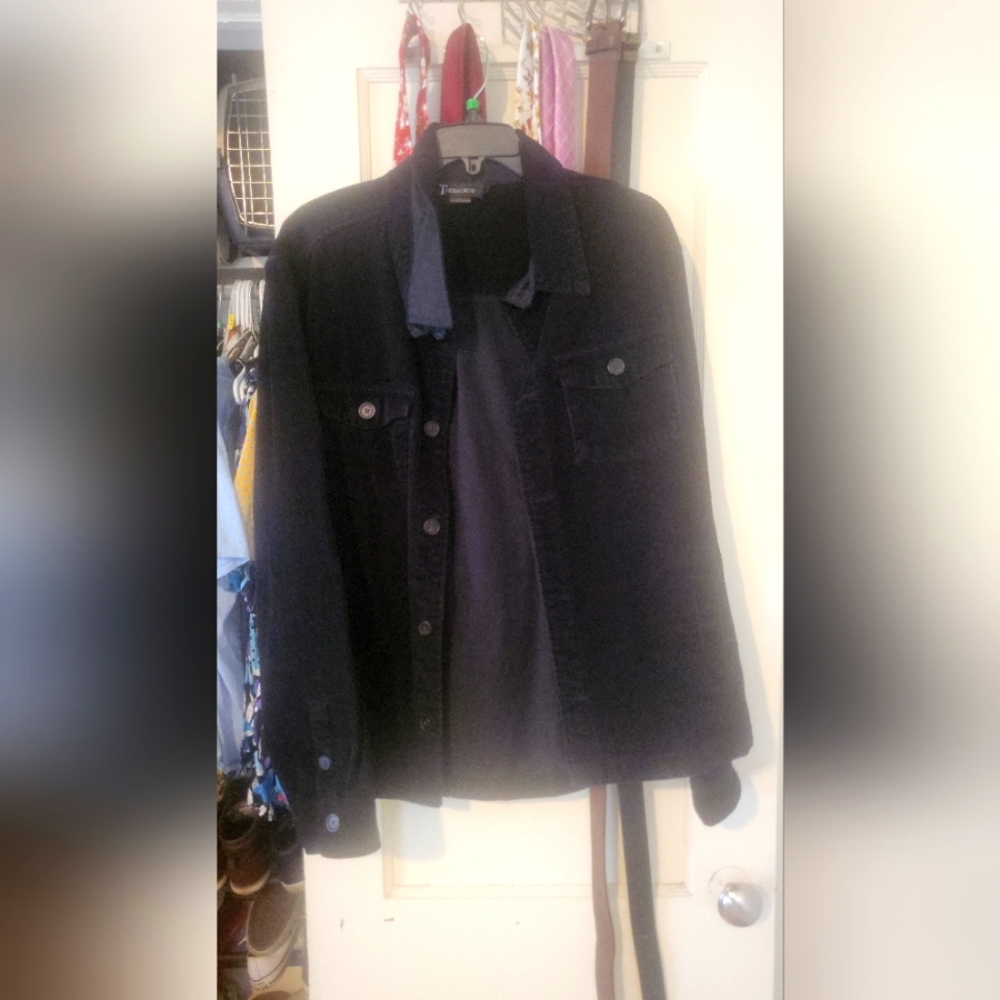 Black corduroy button up